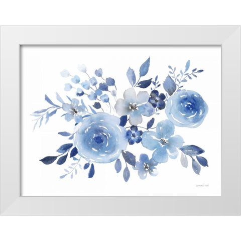 Fresh Blue Bower I White Modern Wood Framed Art Print by Nai, Danhui