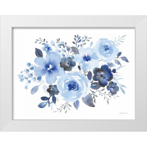 Fresh Blue Bower II White Modern Wood Framed Art Print by Nai, Danhui