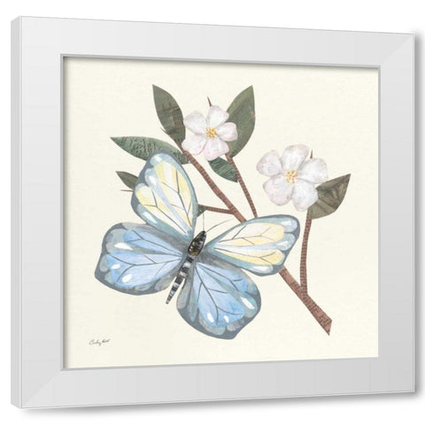 In the Garden Butterfly White Modern Wood Framed Art Print by Prahl, Courtney