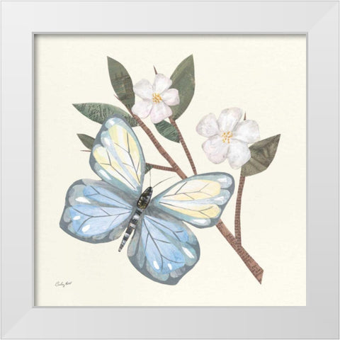 In the Garden Butterfly White Modern Wood Framed Art Print by Prahl, Courtney