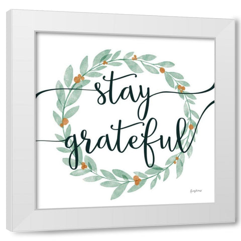 Sage Sayings Wreath III White Modern Wood Framed Art Print by Thorns, Becky