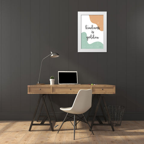 Kindness White Modern Wood Framed Art Print by Thorns, Becky