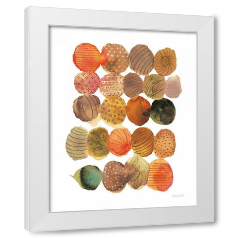 Fall Circle Stories III White Modern Wood Framed Art Print by Nai, Danhui