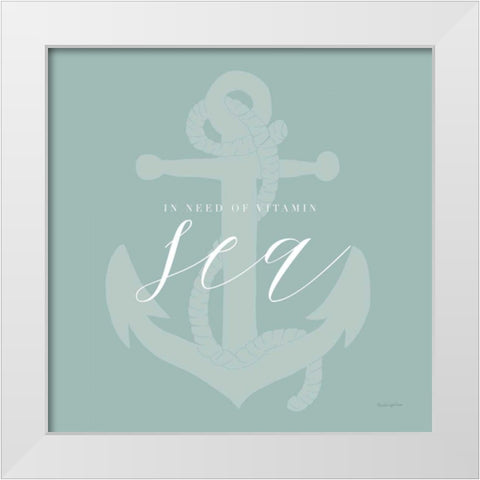 Vitamin Sea White Modern Wood Framed Art Print by Charro, Mercedes Lopez