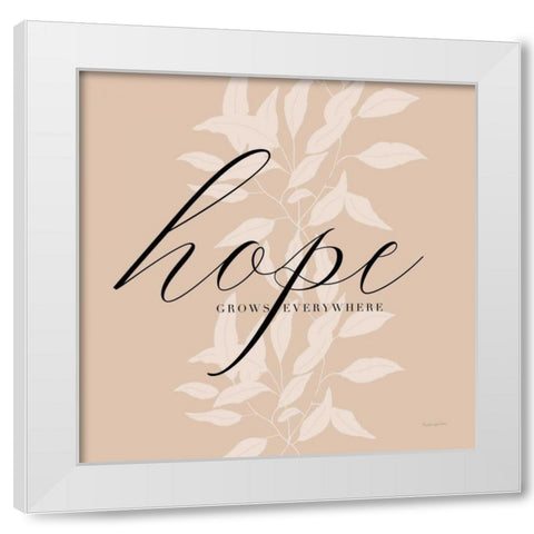 Hope White Modern Wood Framed Art Print by Charro, Mercedes Lopez
