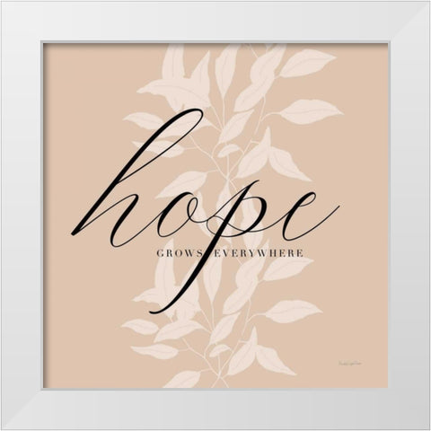 Hope White Modern Wood Framed Art Print by Charro, Mercedes Lopez