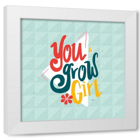 Growth I White Modern Wood Framed Art Print by York, Leah