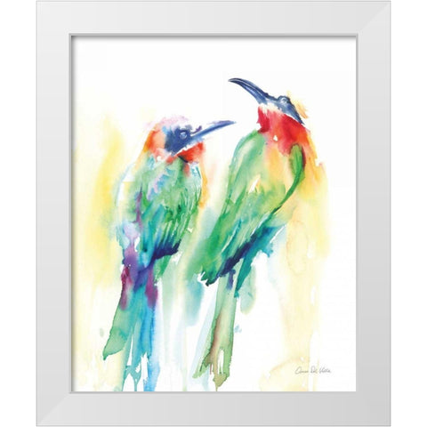 Tropical Birds White Modern Wood Framed Art Print by Valle, Aimee Del