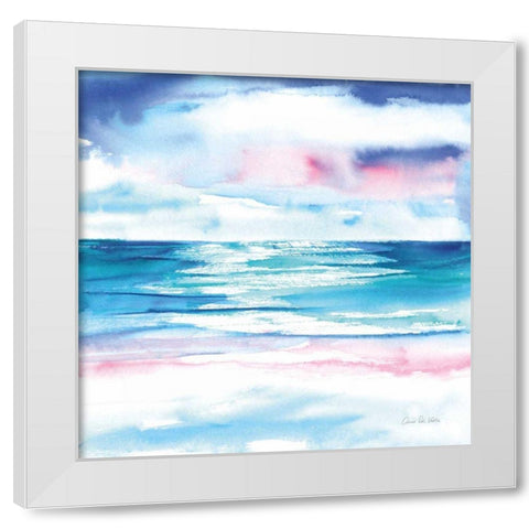 Turquoise Sea I White Modern Wood Framed Art Print by Valle, Aimee Del