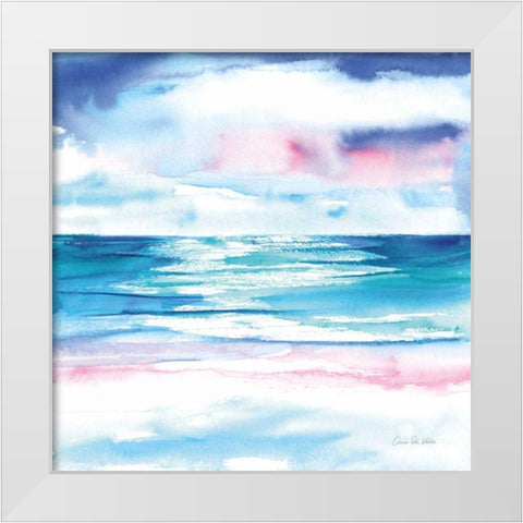 Turquoise Sea I White Modern Wood Framed Art Print by Valle, Aimee Del
