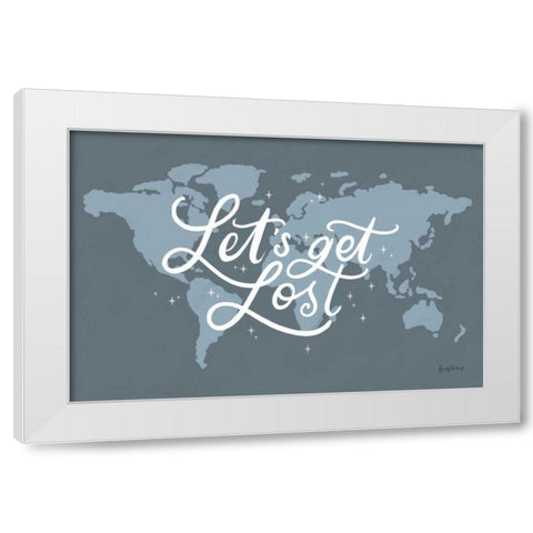 Mapped Out III White Modern Wood Framed Art Print by Thorns, Becky