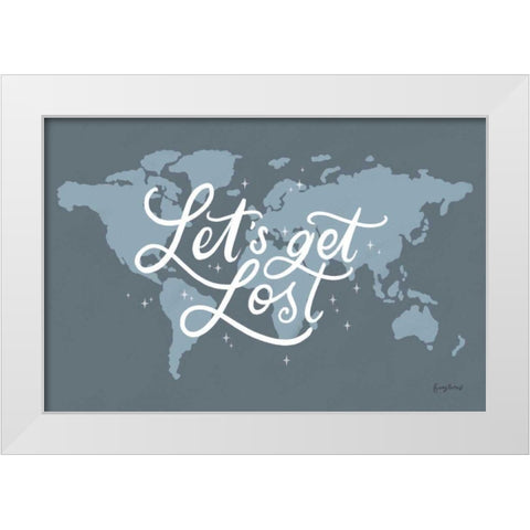 Mapped Out III White Modern Wood Framed Art Print by Thorns, Becky