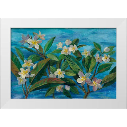 Oceanside Plumeria White Modern Wood Framed Art Print by Vassileva, Silvia
