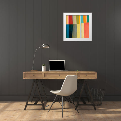 Stitched Together IV White Modern Wood Framed Art Print by Davies, Jane