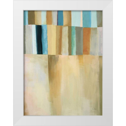 Coastal Stripes I White Modern Wood Framed Art Print by Davies, Jane