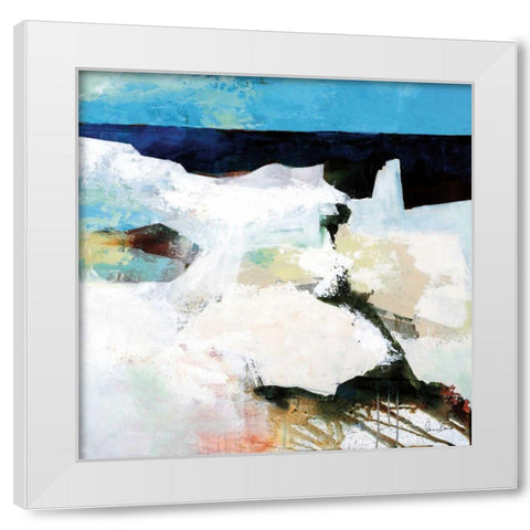Riverport Horizon White Modern Wood Framed Art Print by Davies, Jane