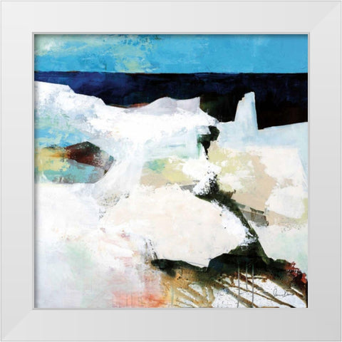 Riverport Horizon White Modern Wood Framed Art Print by Davies, Jane