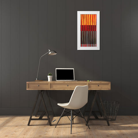 Textured Stripes I White Modern Wood Framed Art Print by Davies, Jane
