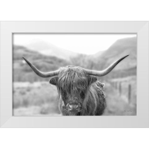 Scottish Highland Cattle III Neutral Crop White Modern Wood Framed Art Print by Majchrowicz, Alan