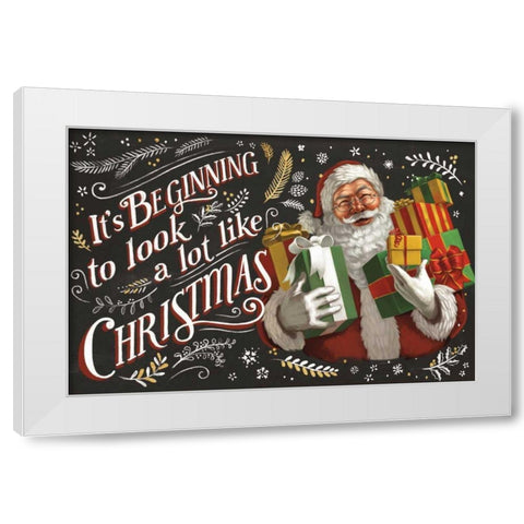 Santas List IV Black White Modern Wood Framed Art Print by Penner, Janelle