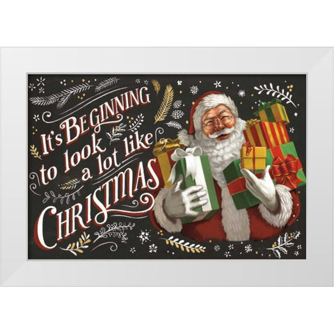 Santas List IV Black White Modern Wood Framed Art Print by Penner, Janelle