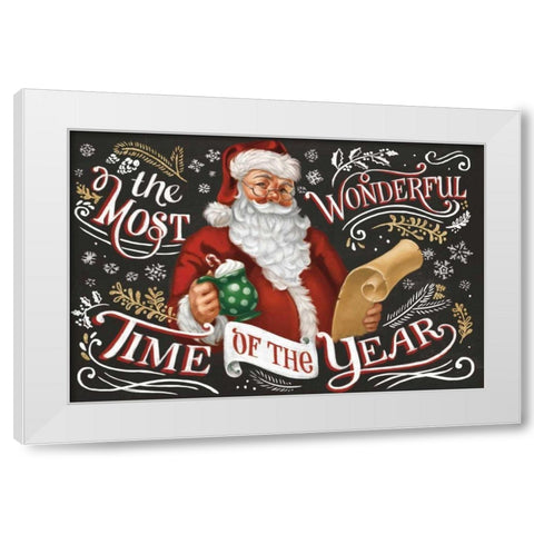Santas List II Black White Modern Wood Framed Art Print by Penner, Janelle