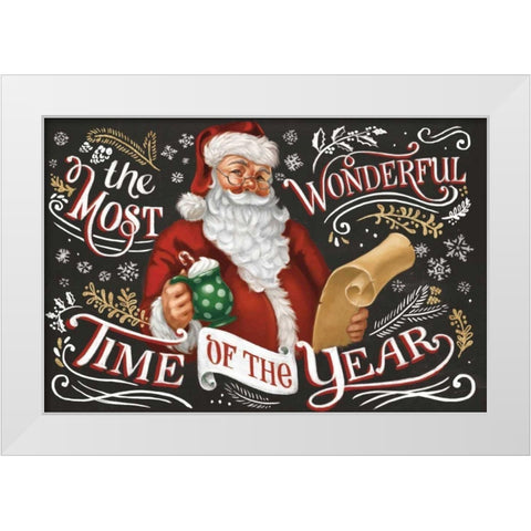 Santas List II Black White Modern Wood Framed Art Print by Penner, Janelle