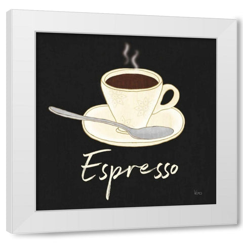 Fresh Coffee Espresso White Modern Wood Framed Art Print by Charron, Veronique