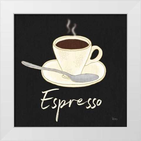 Fresh Coffee Espresso White Modern Wood Framed Art Print by Charron, Veronique