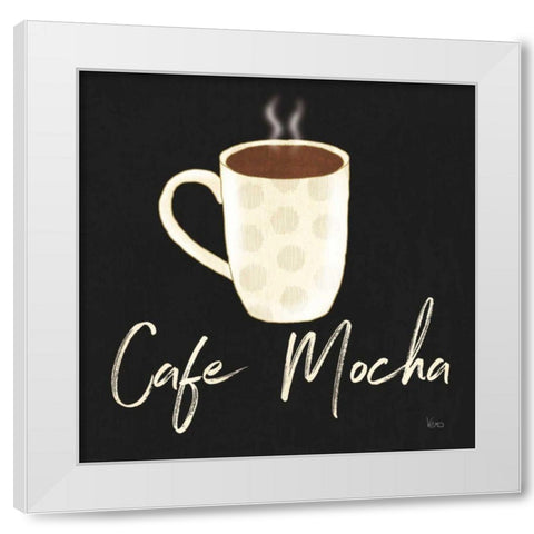 Fresh Coffee Cafe Mocha White Modern Wood Framed Art Print by Charron, Veronique