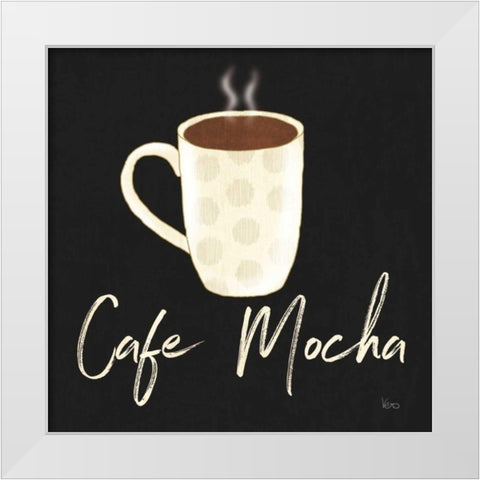 Fresh Coffee Cafe Mocha White Modern Wood Framed Art Print by Charron, Veronique