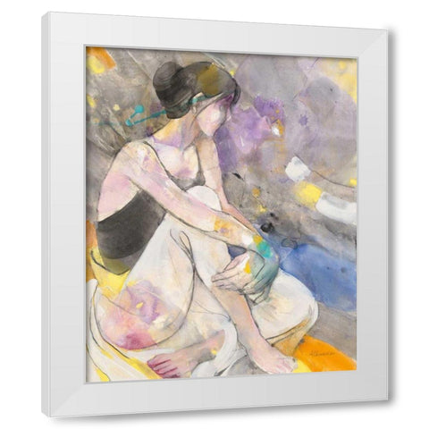 Ballerina I White Modern Wood Framed Art Print by Hristova, Albena