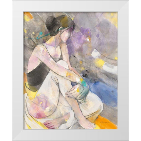 Ballerina I White Modern Wood Framed Art Print by Hristova, Albena