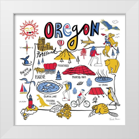 Oregon White Modern Wood Framed Art Print by Zaman, Farida