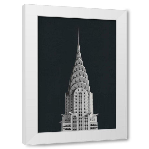 Chrysler Building on Black White Modern Wood Framed Art Print by Wild Apple Portfolio