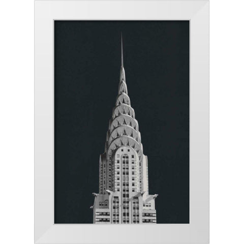 Chrysler Building on Black White Modern Wood Framed Art Print by Wild Apple Portfolio