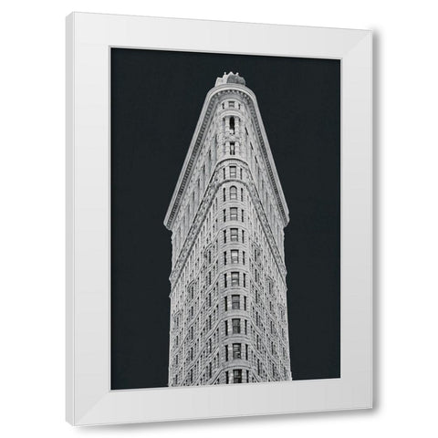 Flatiron Building on Black White Modern Wood Framed Art Print by Wild Apple Portfolio