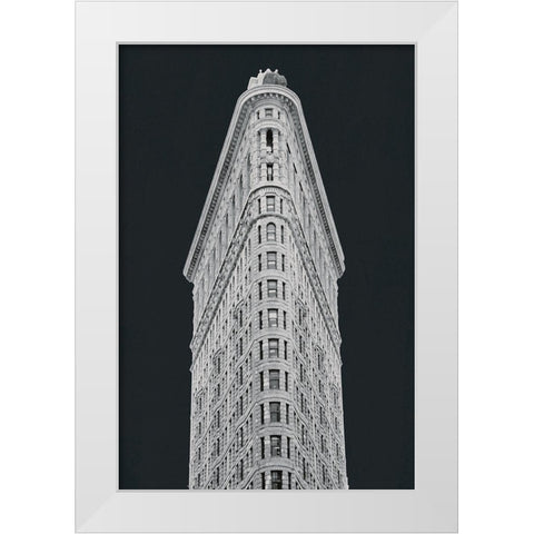 Flatiron Building on Black White Modern Wood Framed Art Print by Wild Apple Portfolio