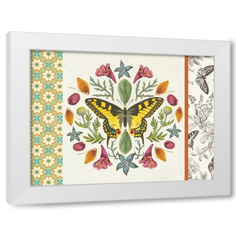 Butterfly Mandala III with Borders White Modern Wood Framed Art Print by Wild Apple Portfolio