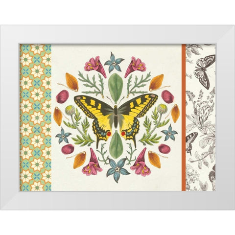 Butterfly Mandala III with Borders White Modern Wood Framed Art Print by Wild Apple Portfolio