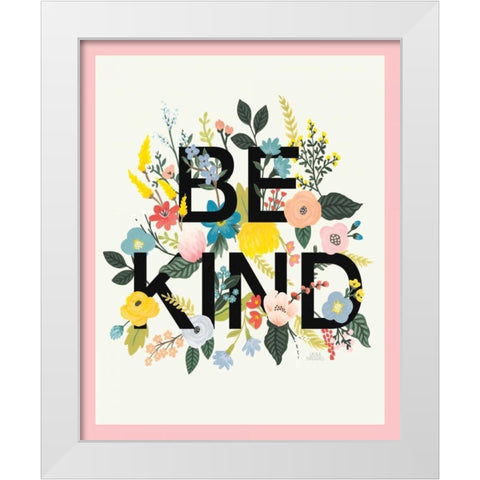 Wild Garden I Be Kind CP Crop White Modern Wood Framed Art Print by Marshall, Laura