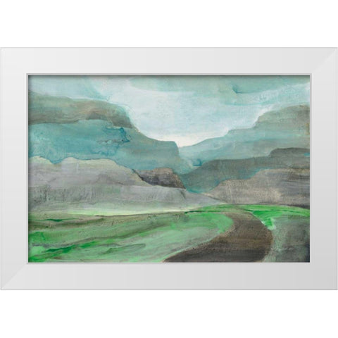 Misted Valley White Modern Wood Framed Art Print by Hristova, Albena