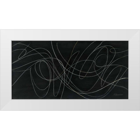 Sound Waves White Modern Wood Framed Art Print by Hristova, Albena