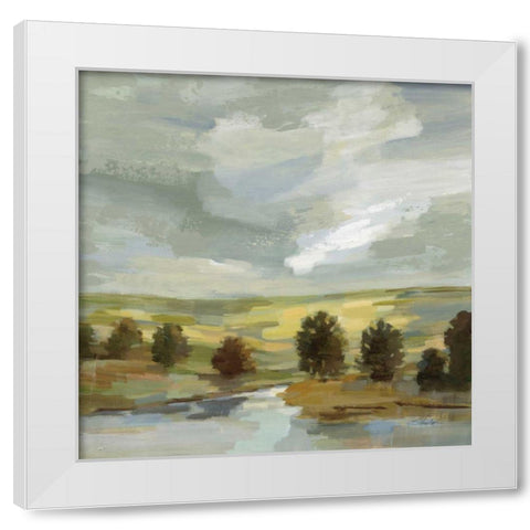 Country Landscape White Modern Wood Framed Art Print by Vassileva, Silvia