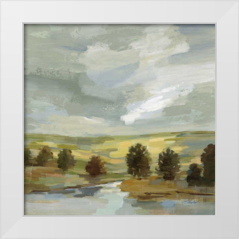 Country Landscape White Modern Wood Framed Art Print by Vassileva, Silvia
