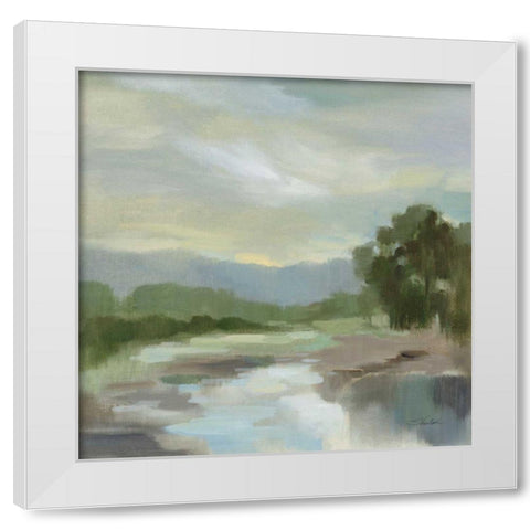 Sage Lake White Modern Wood Framed Art Print by Vassileva, Silvia