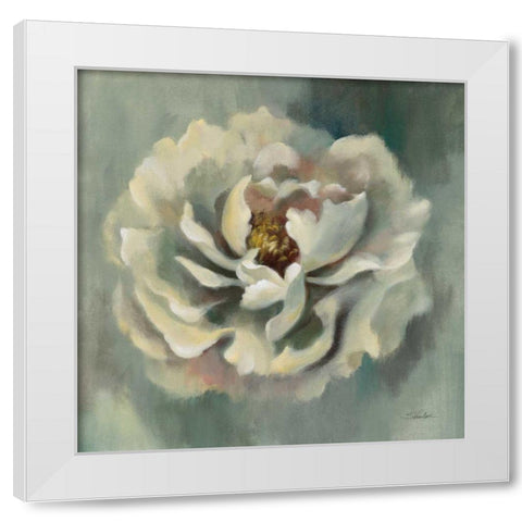 Dancing Petals White Modern Wood Framed Art Print by Vassileva, Silvia