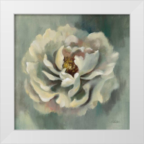 Dancing Petals White Modern Wood Framed Art Print by Vassileva, Silvia