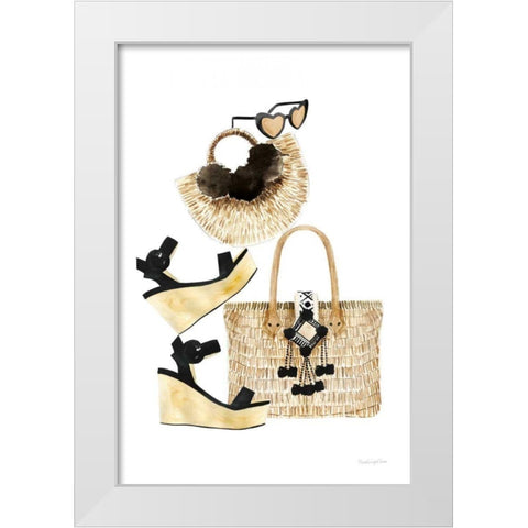 Beach Glam I White Modern Wood Framed Art Print by Charro, Mercedes Lopez