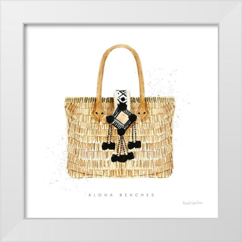 Beach Glam IV White Modern Wood Framed Art Print by Charro, Mercedes Lopez